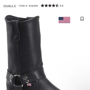 Double H Black Harness Leather Boots